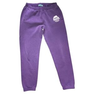 ROOTS Purple Violet Joggers with White Logo Size Medium